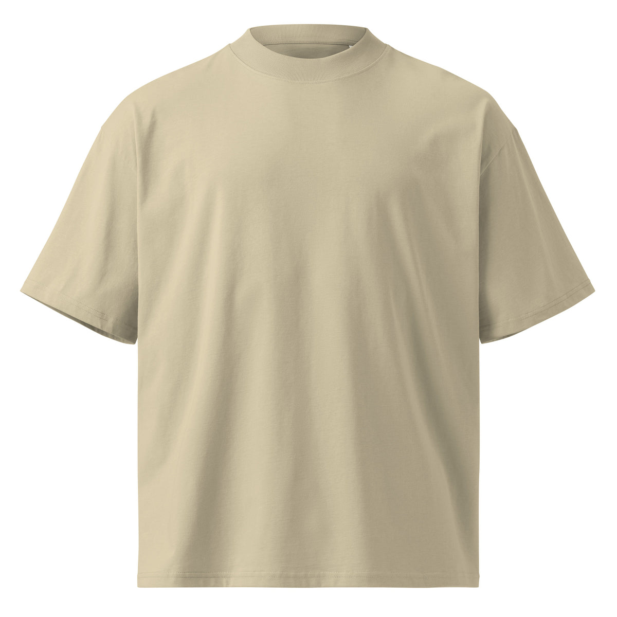 Less Drama, More Riviera – Oversized T-Shirt in Stone, front view.